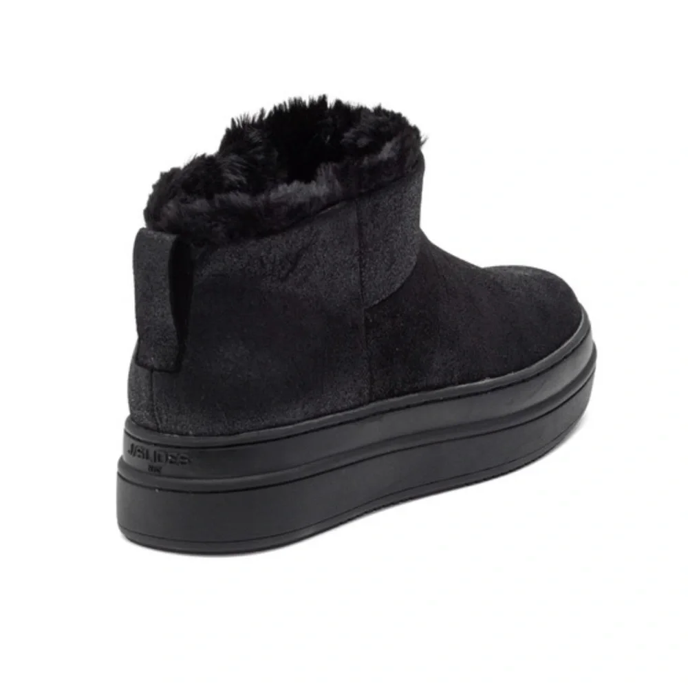 NWT J/SLIDES NIA Black Metallic Brushed Suede - Picture 3 of 12